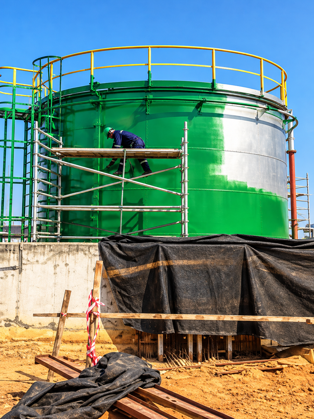 Storage tank access scaffold, Kwale