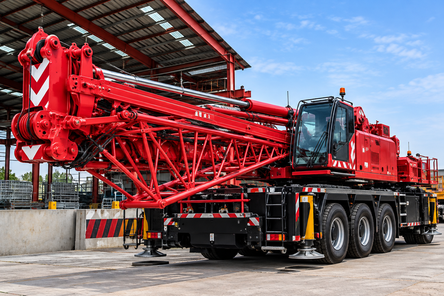 Mobile crane at the yard